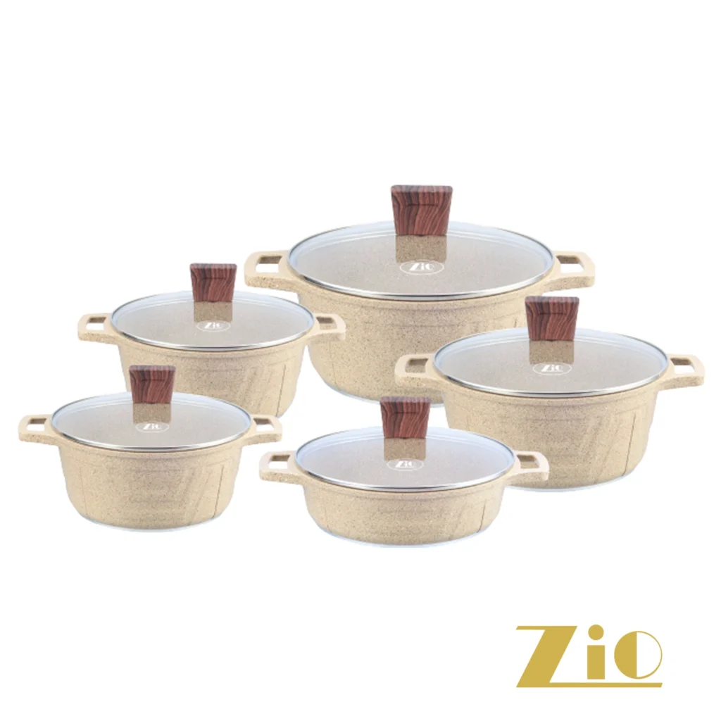 قابلمه گرانیتی ۱۰ پارچه زیو مدل1 Z 7135 طرح یونیک فروشگاه اینترنتی بانه خرید